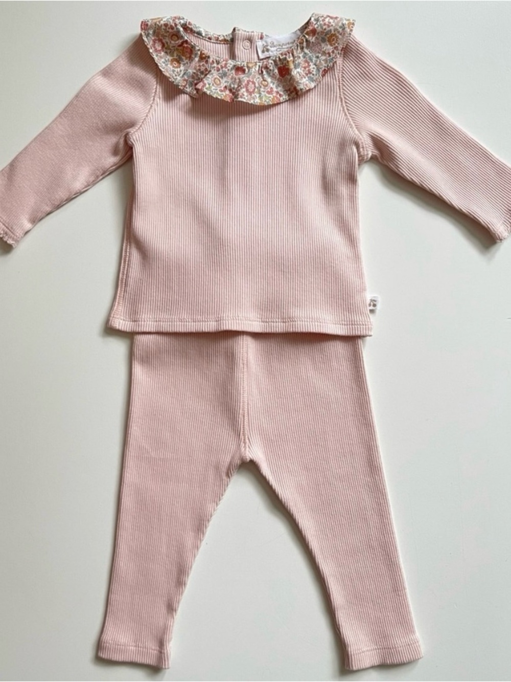 Bonpoint baby girl daisy set with floral collar -6m